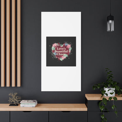 Love's Beautiful Chaos Canvas Print | Soft Grunge Hearts, Distressed Heart Art