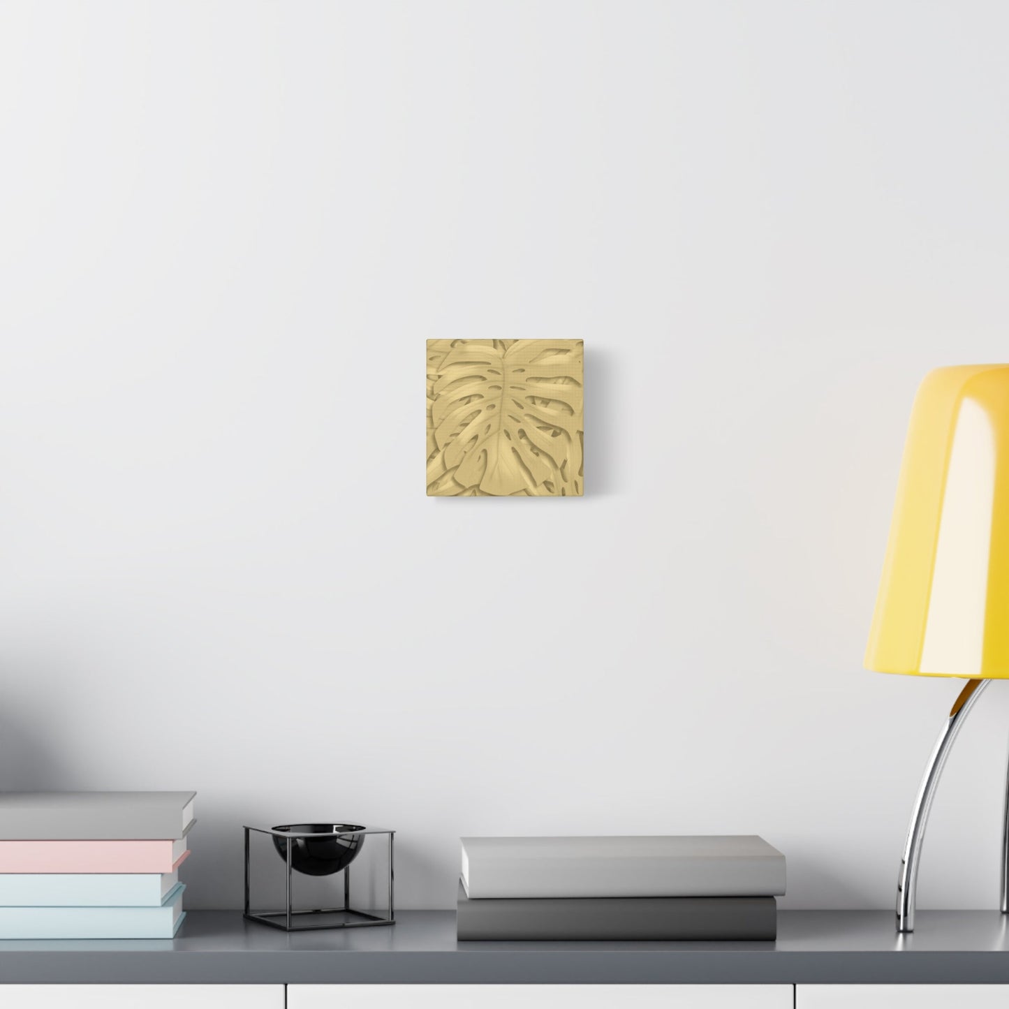 Golden Monstera Canvas Print – Botanical Wall Art