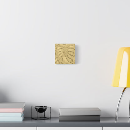 Golden Monstera Canvas Print – Botanical Wall Art