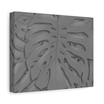 Grey Monstera Canvas Print – Botanical Wall Art