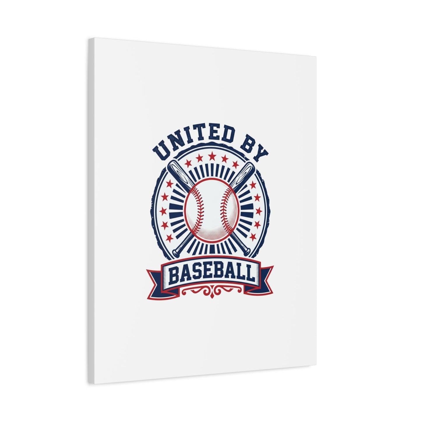 United by Baseball Canvas | Patriotic Baseball Graphic, Red White Blue Wall Art