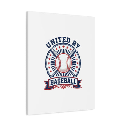 United by Baseball Canvas | Patriotic Baseball Graphic, Red White Blue Wall Art