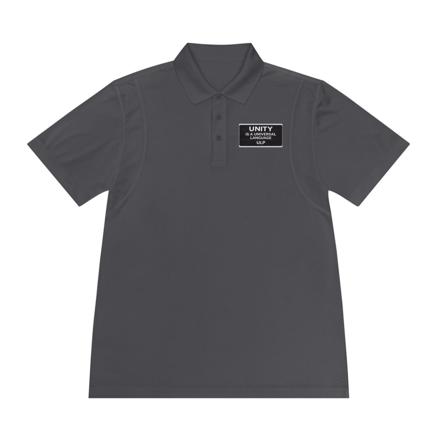 Unity & Strength Men’s Sport Polo — Small “UNITY” Patch Chest Logo