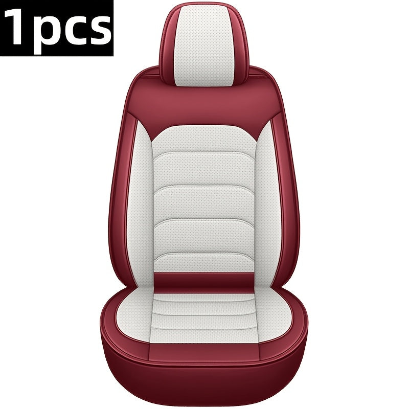 1pc and 2pcs Luxury Faux Leather Car Front Seat Covers | Universal Fit, Independent Seat Design for Main Driver/Co-driver, All-inclusive Sports Car Seat, Suitable for Cars, SUVs, and Pickup Trucks