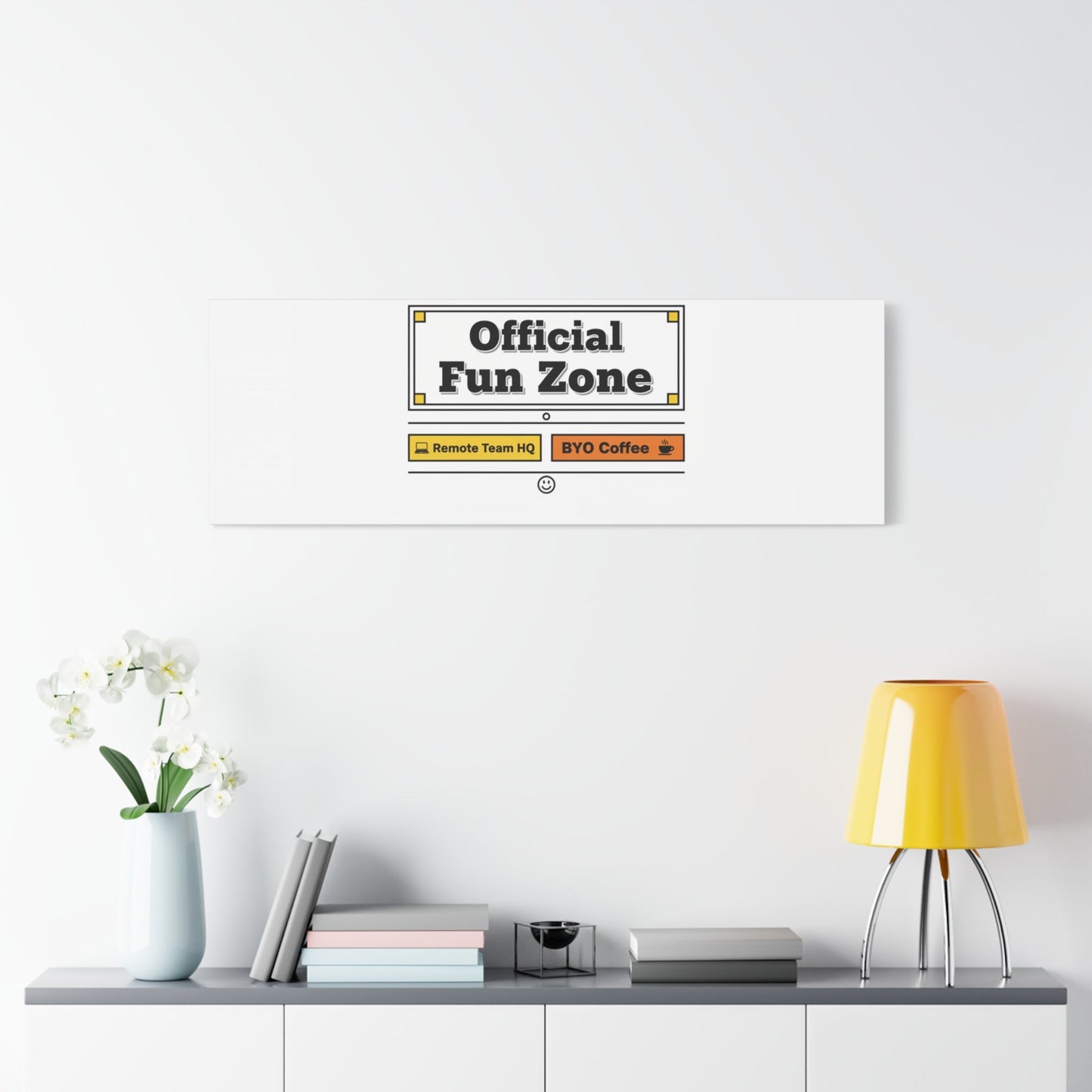 Official Fun Zone Canvas, Office Sign Parody, Workplace Humor, Notice Label