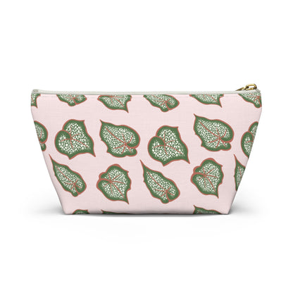 Begonia Pattern Accessory Pouch – Makeup Bag With T-Bottom