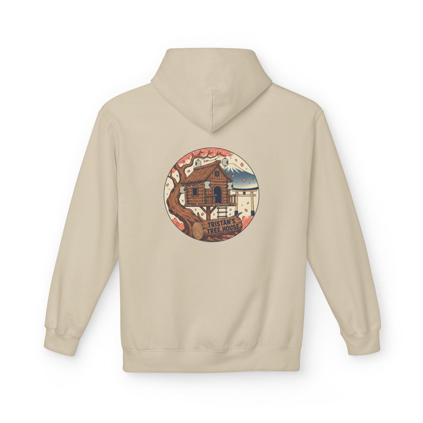 Hoodie — “Love is a Universal Language” Cozy Retro Cabin Graphic Hoodie