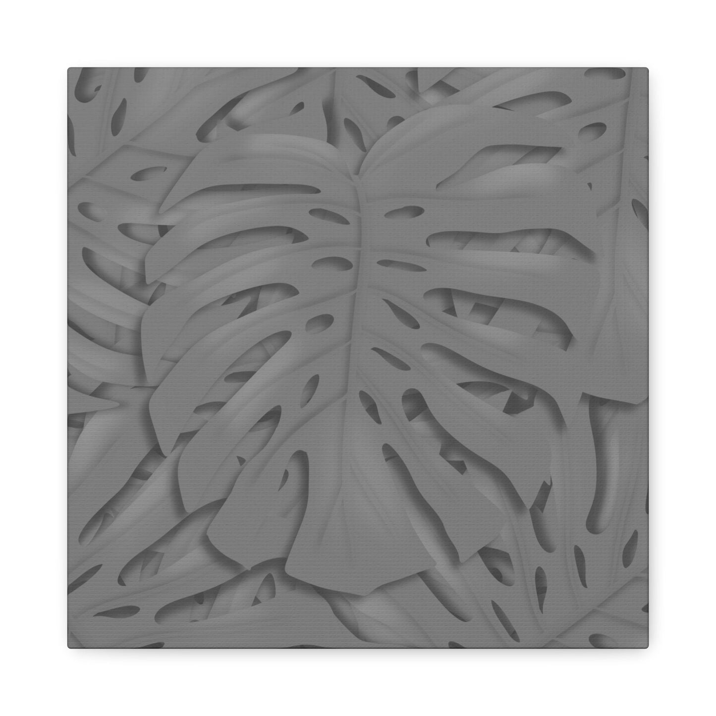 Grey Monstera Canvas Print – Botanical Wall Art