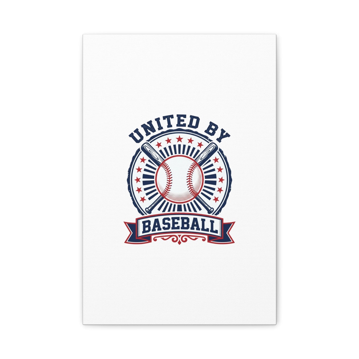 United by Baseball Canvas | Patriotic Baseball Graphic, Red White Blue Wall Art