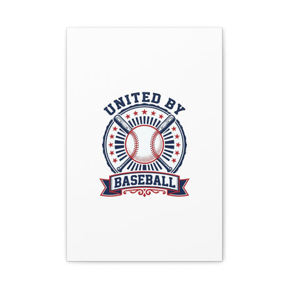 United by Baseball Canvas | Patriotic Baseball Graphic, Red White Blue Wall Art