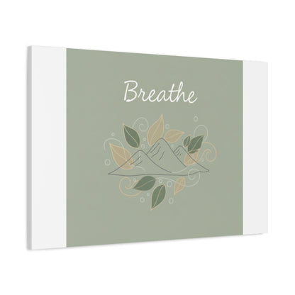 Breathe Mountain Line Canvas | Nature Symbols, Minimal Forest Wall Art