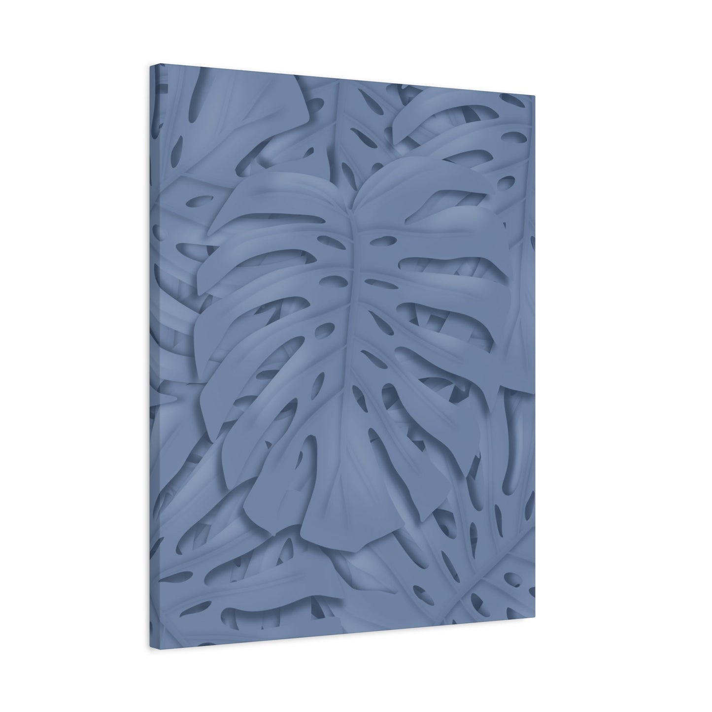 Blue Monstera Canvas Print – Botanical Wall Art