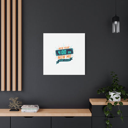 4AM Club New Year Graphic Canvas | Holiday Party Novelty, Festive New Year Decor