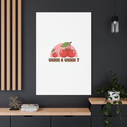 Six Severn Cherry Retro Graphic Canvas | kawaii fruit print, vintage cherry design
