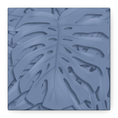Blue Monstera Canvas Print – Botanical Wall Art