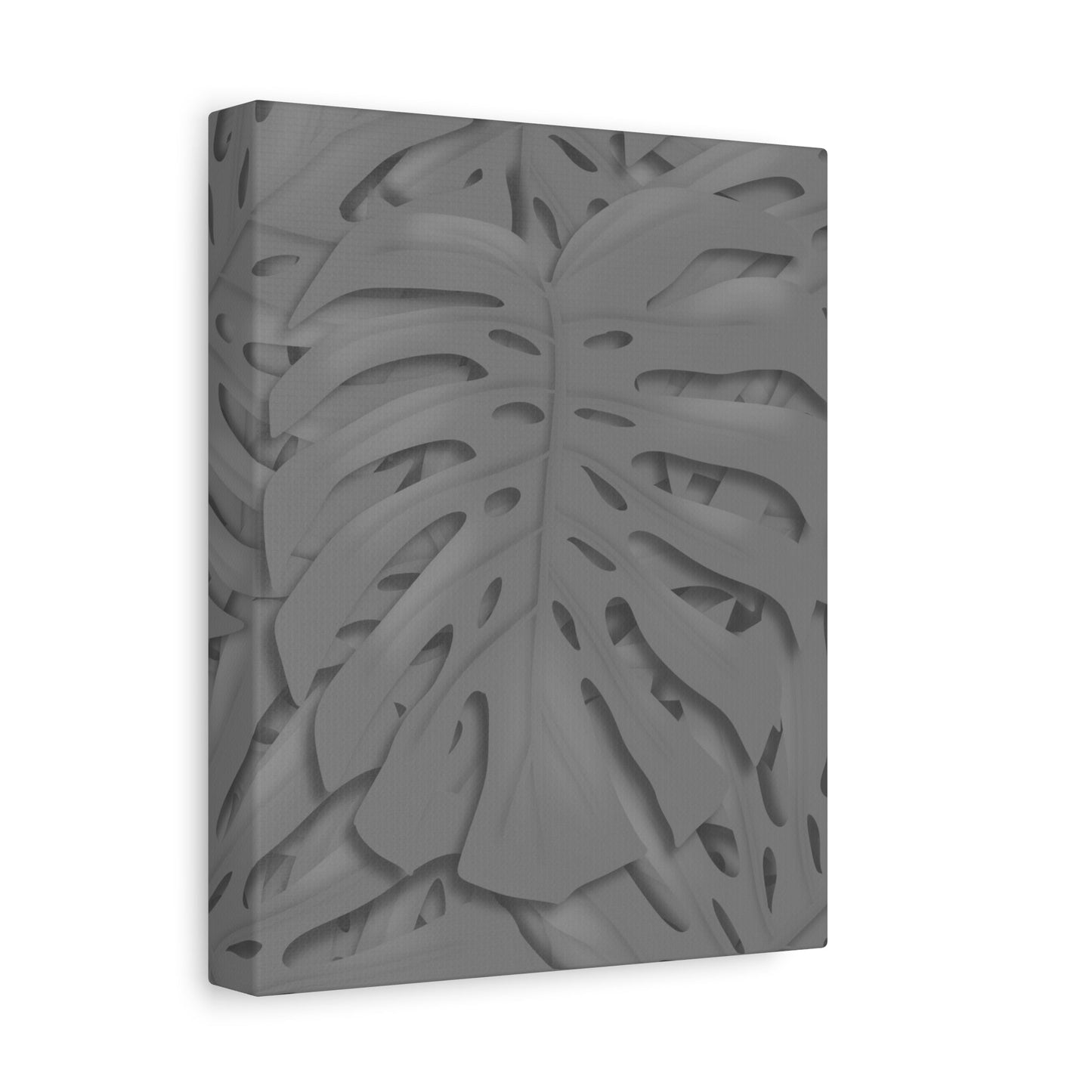 Grey Monstera Canvas Print – Botanical Wall Art