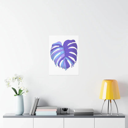 Purple Melting Monstera Botanical Print – Unframed Wall Art