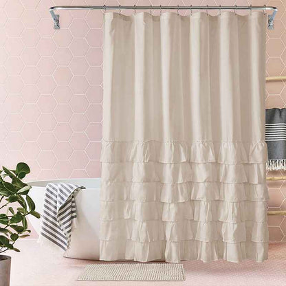 Folding Polyester Bathroom Partition Shower Curtain