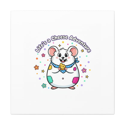 Life's a Cheese Adventure Canvas | Rodent-Core rat art print