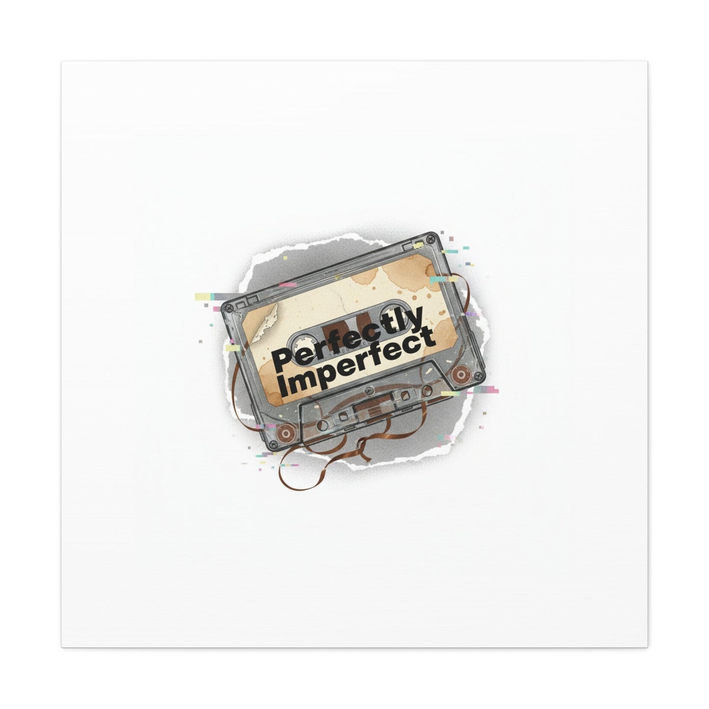 Perfectly Imperfect Cassette, Canvas Print | Analog Error, glitch art static