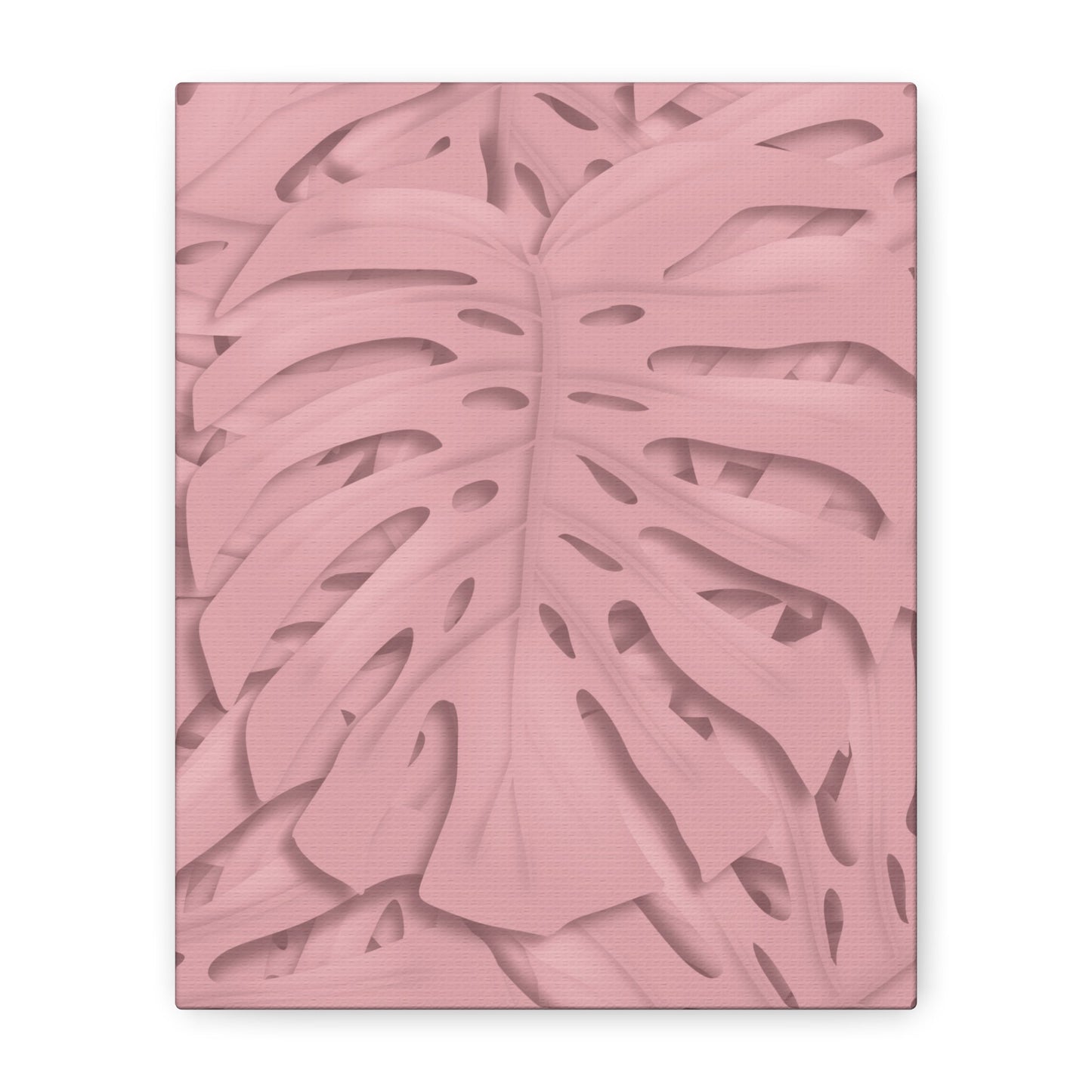 Soft Pink Monstera Canvas Print – Botanical Wall Art