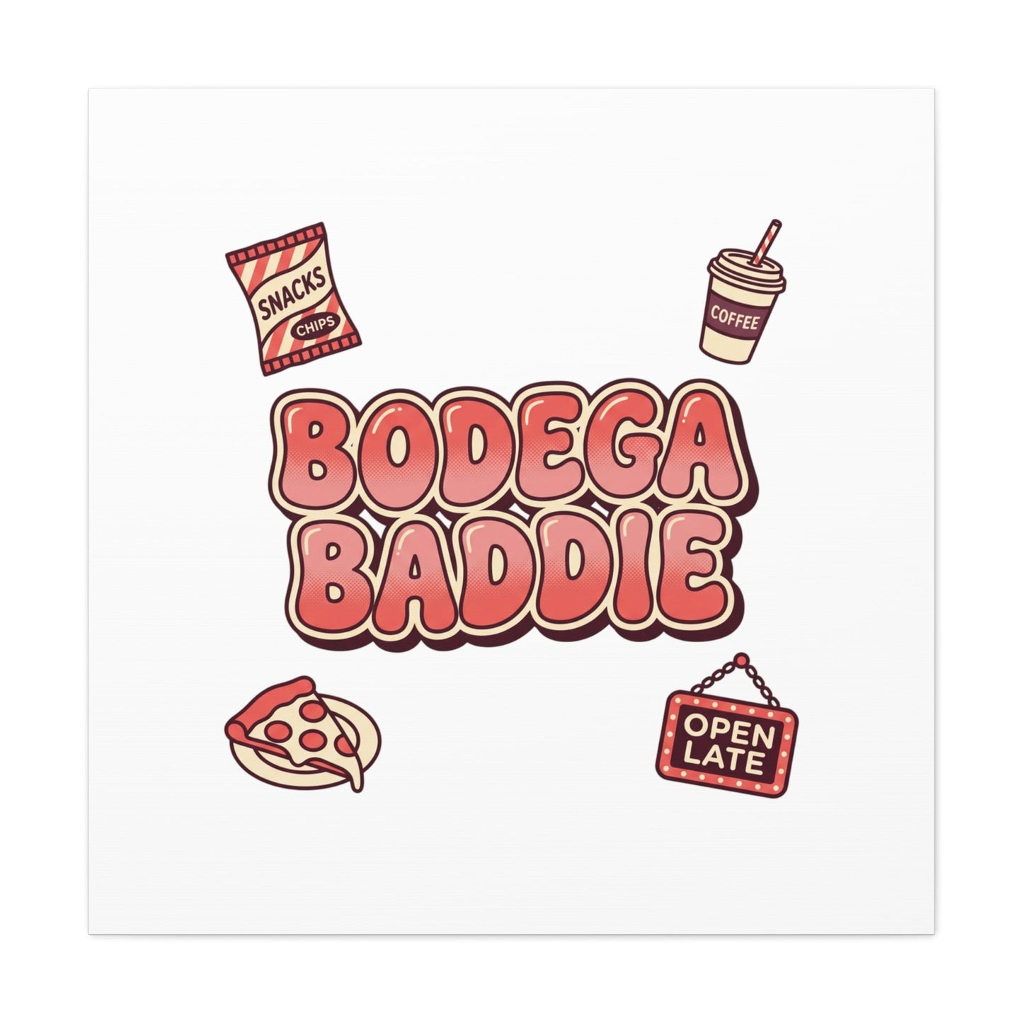 Bodega Baddie Matte Canvas, Stretched | NYC Y2K Corner Store Vibes