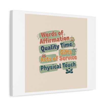 Love Languages List Matte Canvas Wall Art | love language meme, relationship humor