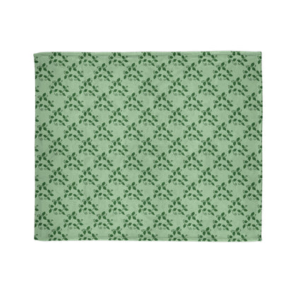 Pothos Pattern Cozy Fleece Throw Blanket