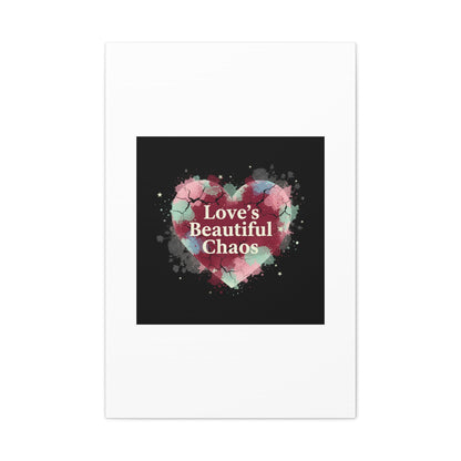 Love's Beautiful Chaos Canvas Print | Soft Grunge Hearts, Distressed Heart Art