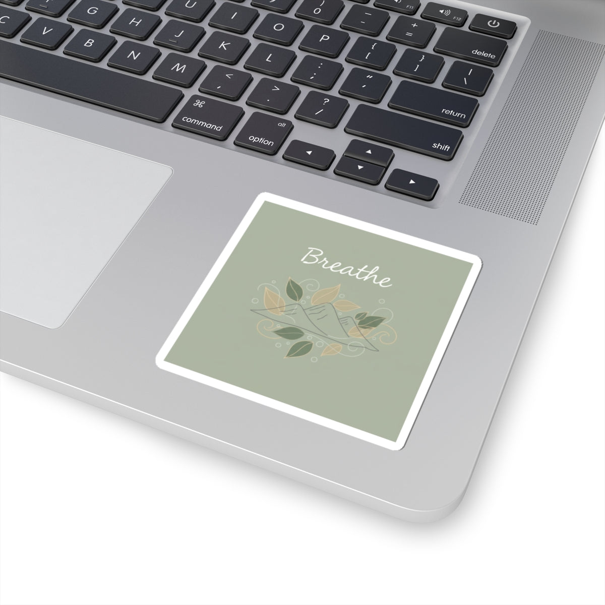 Breathe Mountain Sticker | Nature Vibes Decal, Minimal Forest Moon Phase Style