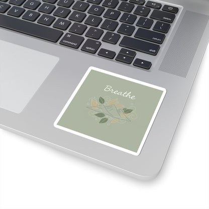 Breathe Mountain Sticker | Nature Vibes Decal, Minimal Forest Moon Phase Style