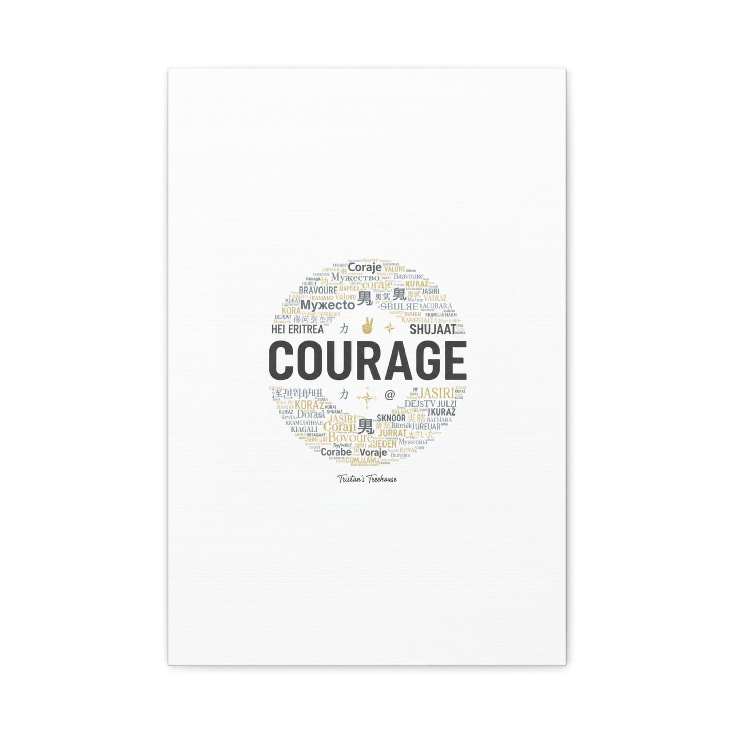 Courage Word Cloud Canvas | Fresh-Start Minimalism art print