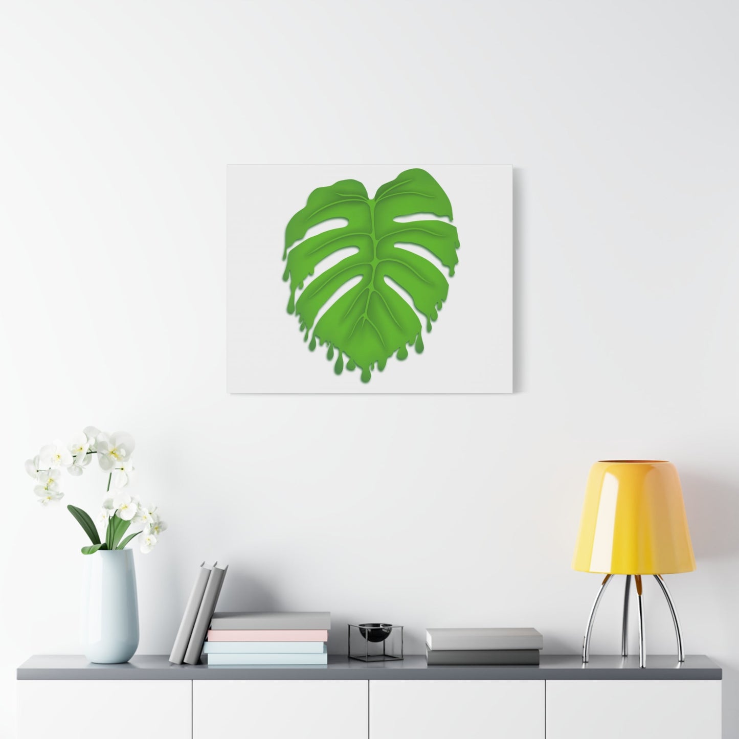 Melting Monstera Canvas Print – Botanical Wall Art