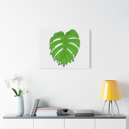 Melting Monstera Canvas Print – Botanical Wall Art