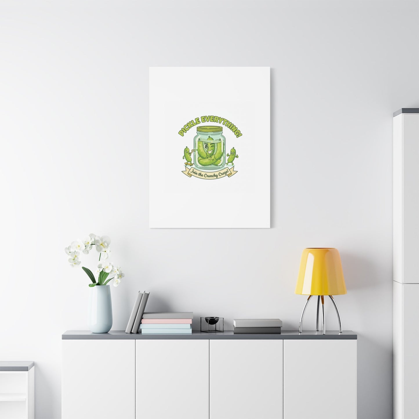 Pickle Everything! Matte Canvas | Brine Design, Pickle Lover Art