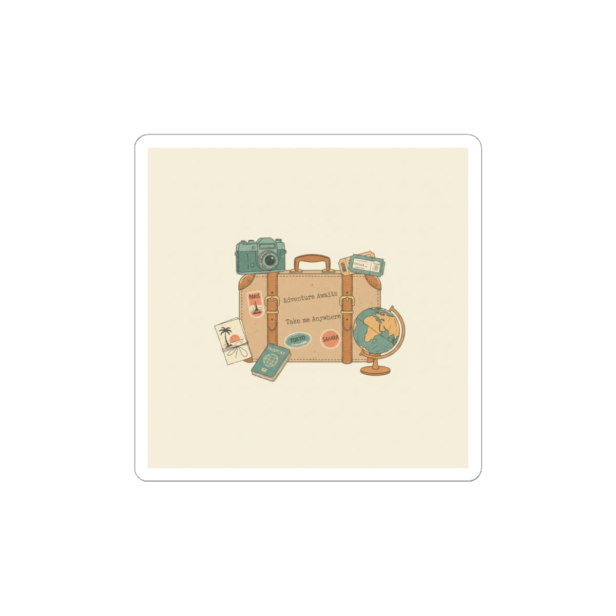 Wanderlust Postage Sticker | Retro Travel postcard, passport stamp vibes