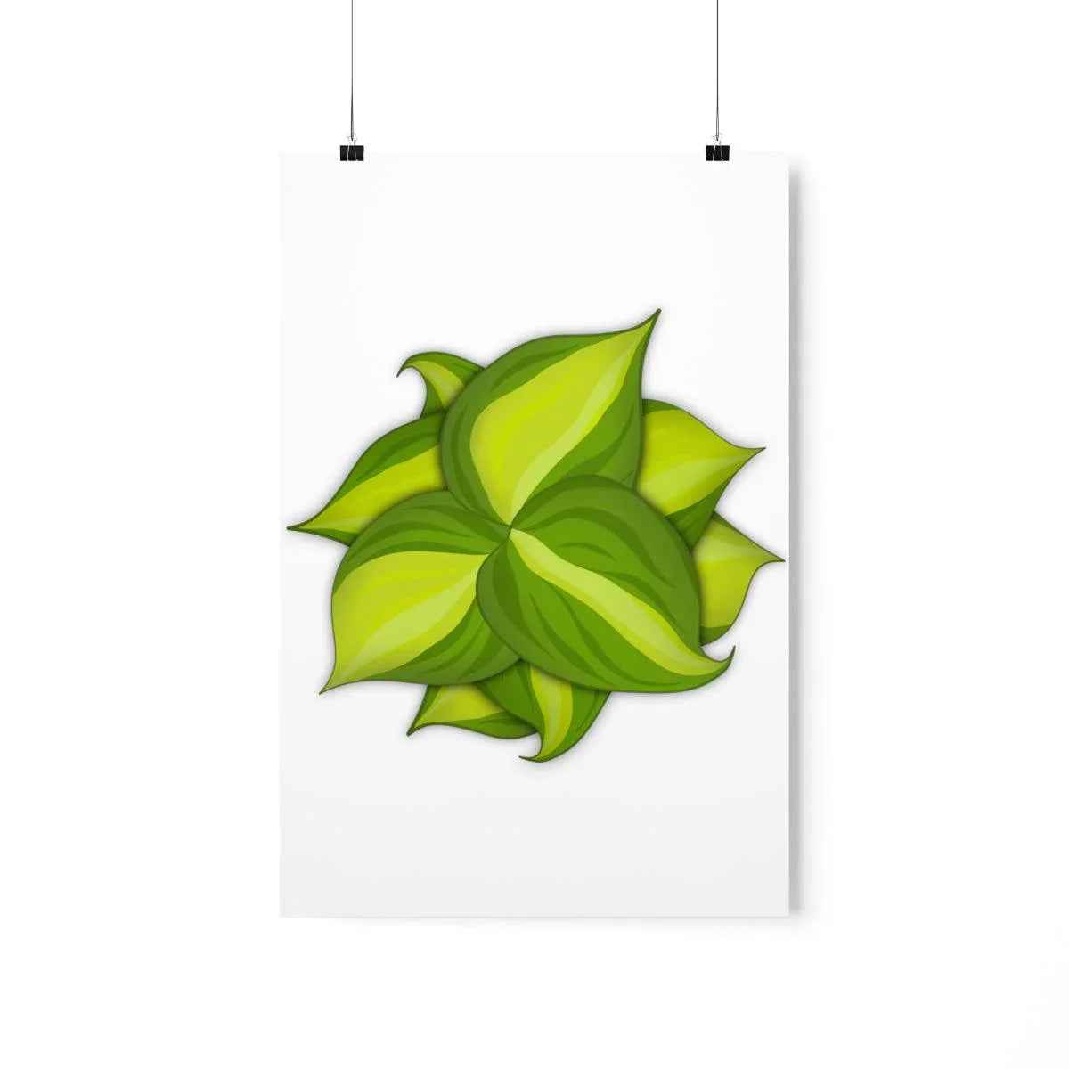 Philodendron Brasil Botanical Print – Unframed Wall Art