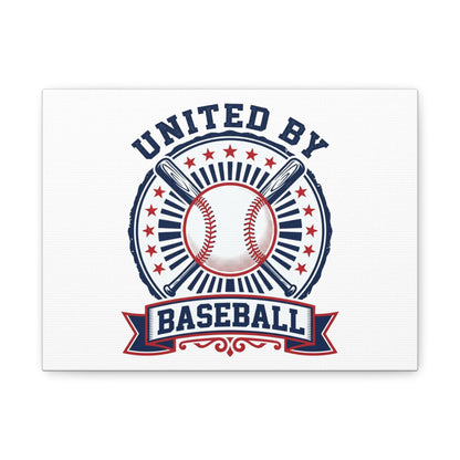 United by Baseball Canvas | Patriotic Baseball Graphic, Red White Blue Wall Art