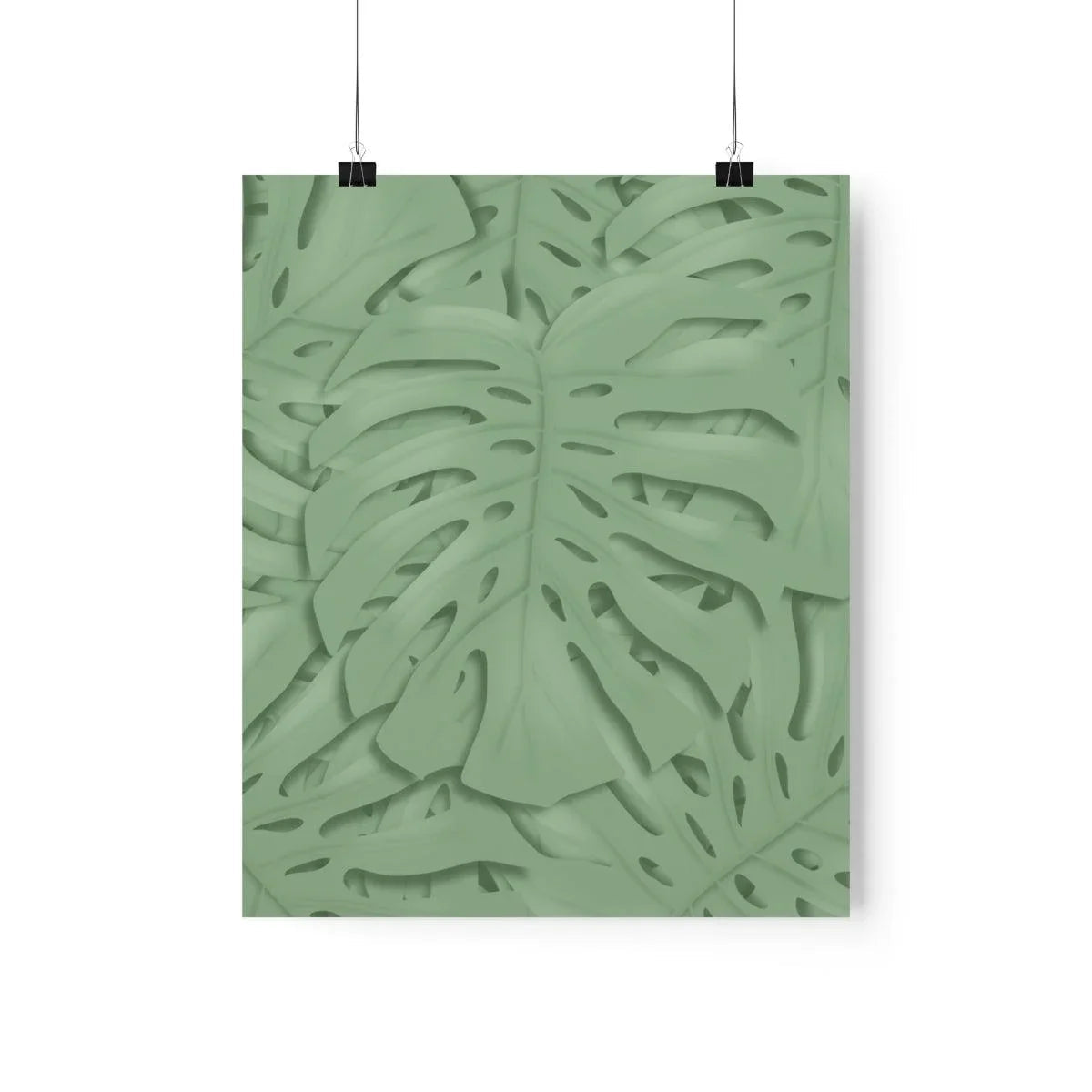 Sage Green Monstera Botanical Print – Unframed Wall Art