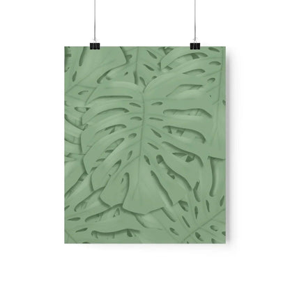 Sage Green Monstera Botanical Print – Unframed Wall Art