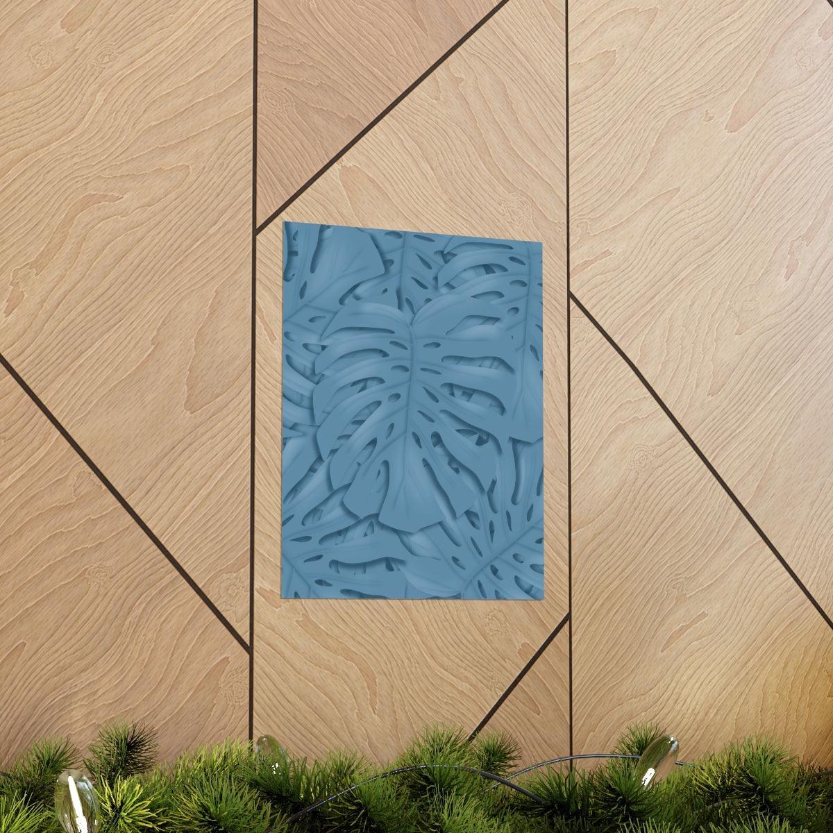 Cerulean Monstera Botanical Print – Unframed Wall Art