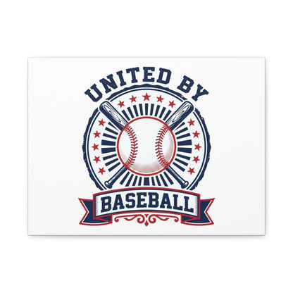 United by Baseball Canvas | Patriotic Baseball Graphic, Red White Blue Wall Art