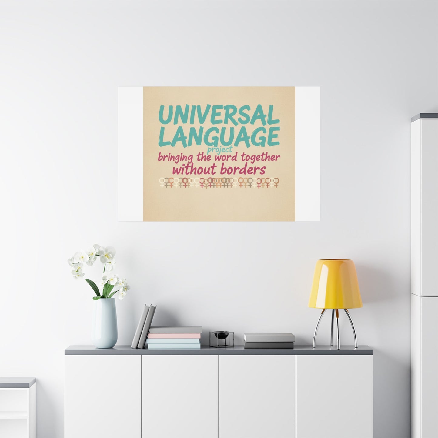 Universal Language Canvas | empowerment slogan, equality wall art