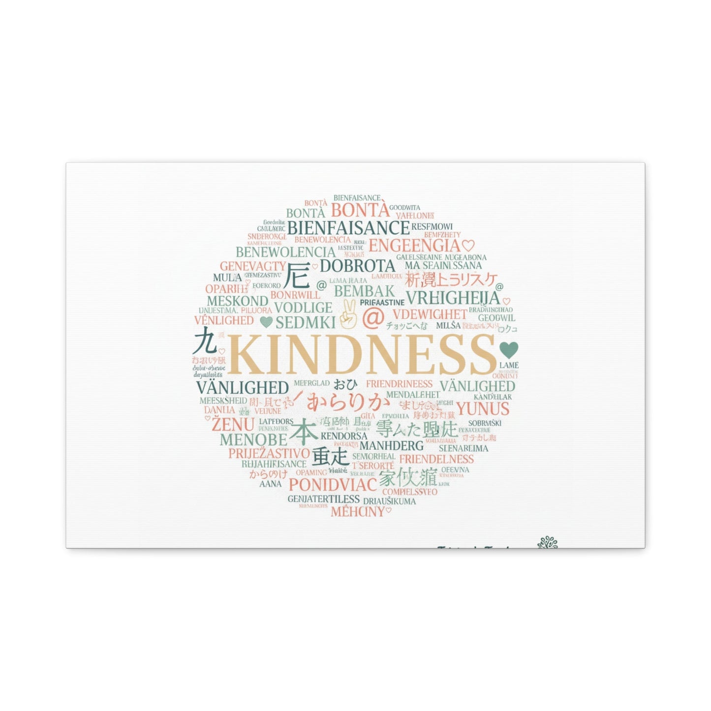 Kindness Word Cloud Canvas | Fresh Start Minimalist Wall Art