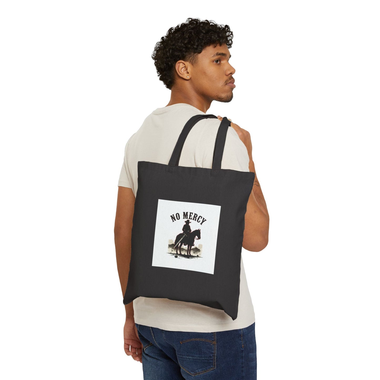 No Mercy Western-Gothic Tote | haunted cowboy noir, gothic Americana