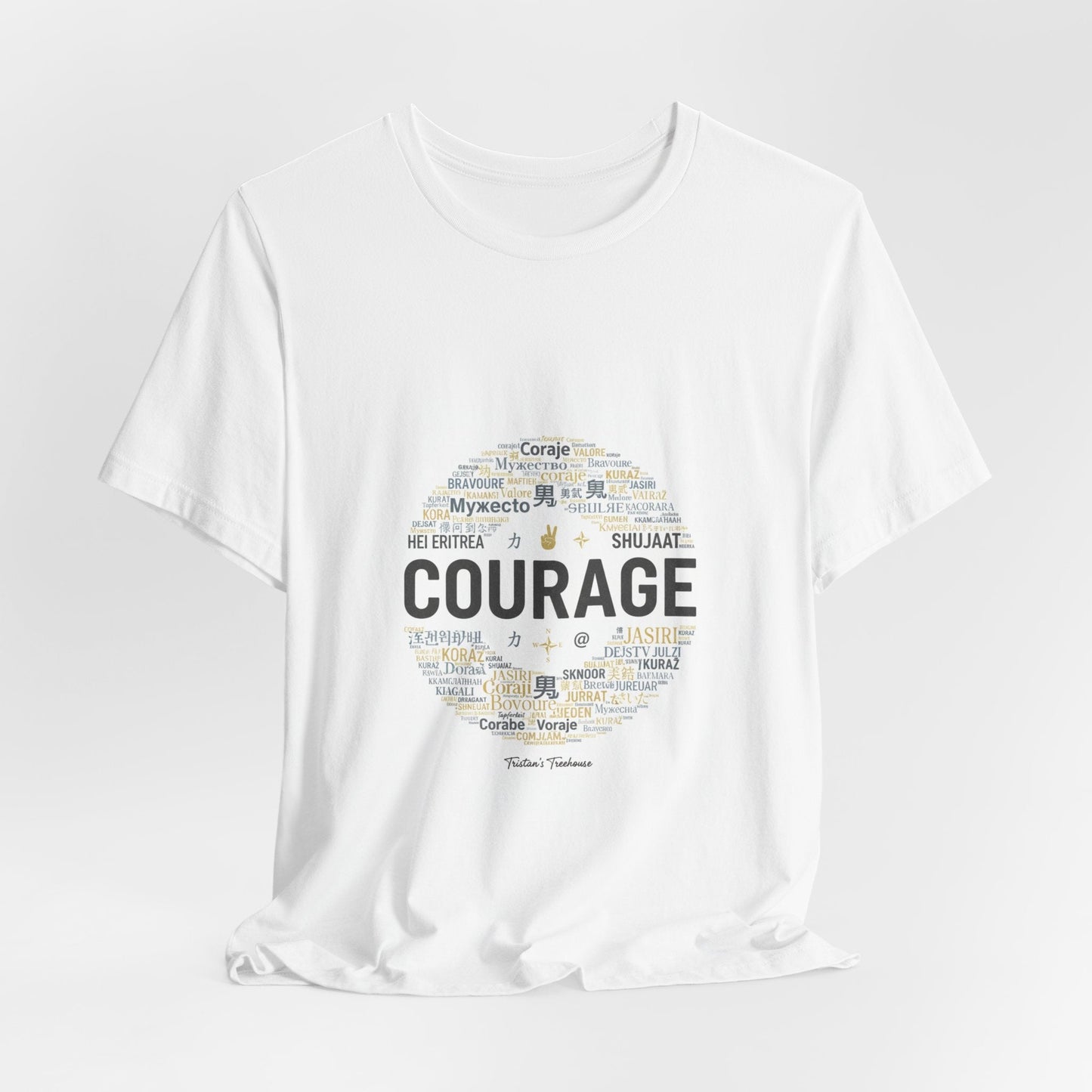 Courage Minimal Wordcloud Tee | Fresh-Start Minimalism, New Page Apparel