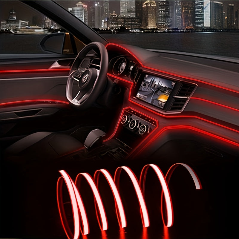 3m Interior Automotive Neon (center Console + Dashboard) with Matching Armrest Storage Box, RGB LED Light Strips for Environmental Application Control