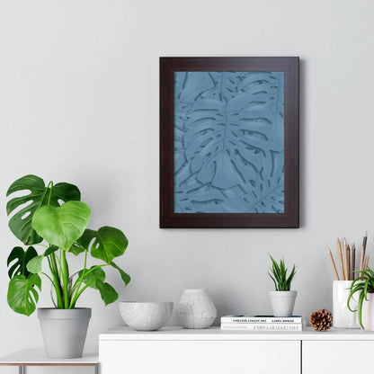 Cerulean Monstera Framed Print – Botanical Wall Art