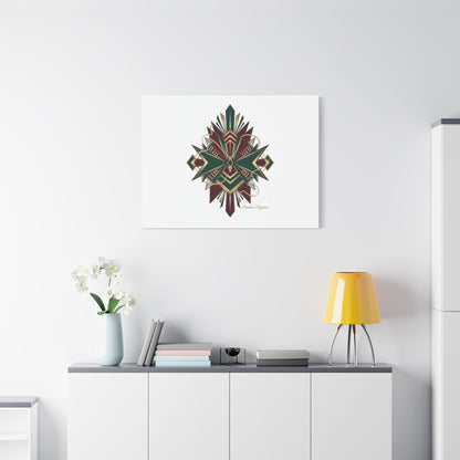 Art Deco geometric brass print Canvas | Neo-Deco chrome & gold fan motif