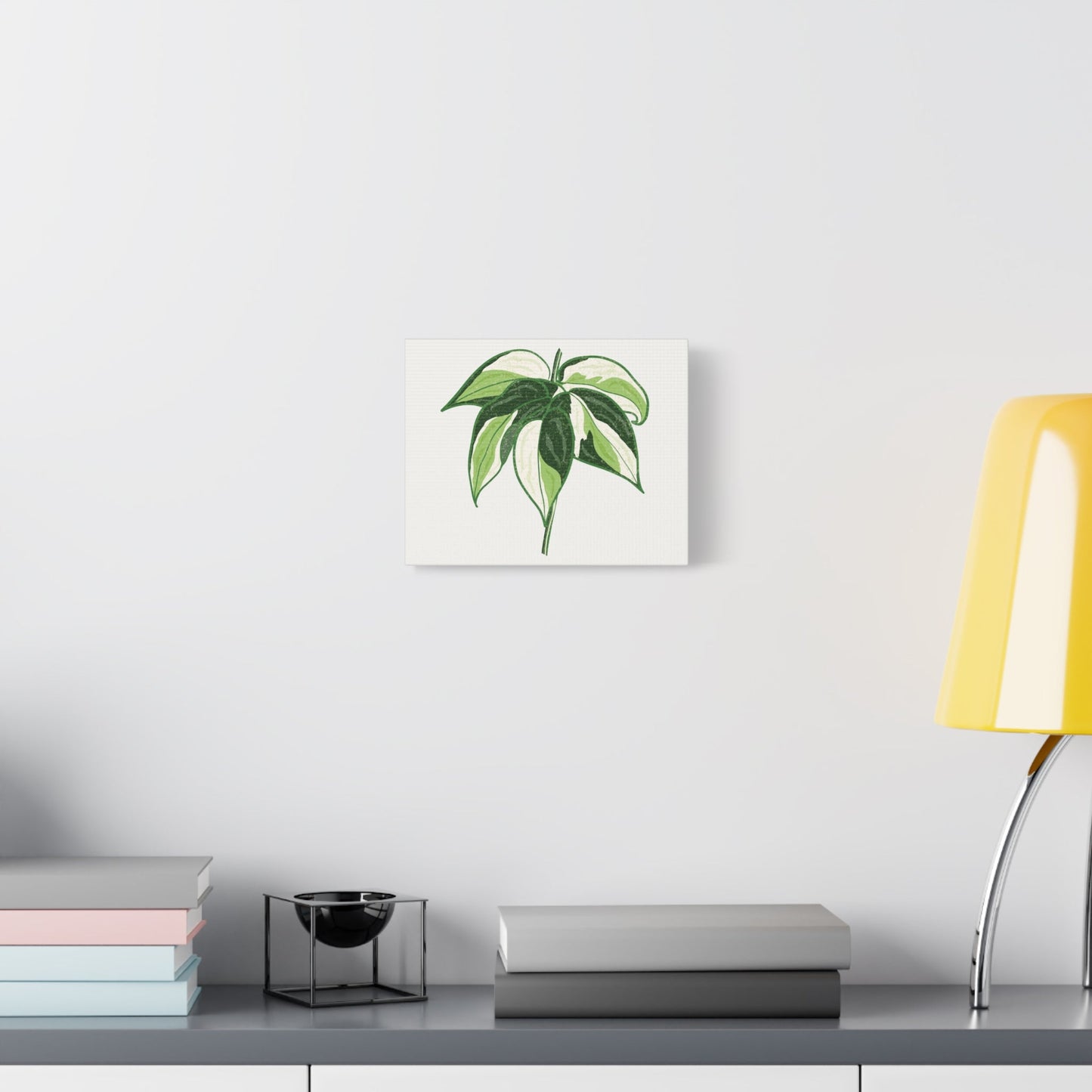 Philodendron Cream Splash Canvas Print – Botanical Wall Art